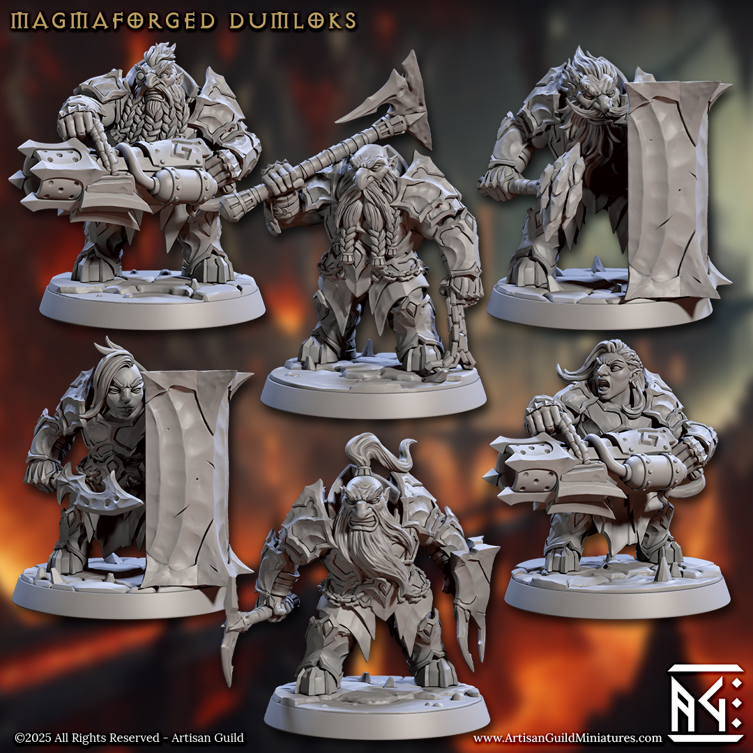 Magmaforged Dumloks (Set of 6) | Magmaforged Dwarves of the Depths